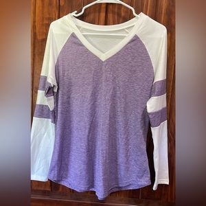 Purple & White Athletic Long Sleeve - Size S